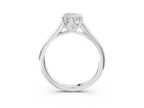 Silver Cushion Solitaire Engagement Ring with Six-Prong Setting and Classic Band 4