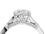 Silver Cushion Solitaire Twist Band Six-Prong Setting 5