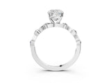 Silver Cushion Solitaire Twisted Band with Prong Setting 3