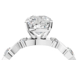 Silver Cushion Solitaire Twisted Band with Prong Setting 4