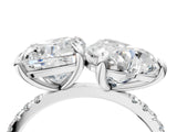 Silver Cushion and Heart Toi Moi Ring with Prong Setting and Micro Pave Band 4