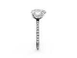 Silver Cushion and Heart Toi Moi Ring with Prong Setting and Pave Band 2