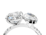 Silver Cushion and Marquise Toi Moi Ring with Prong Setting and Micro Pave Band 4