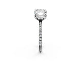 Silver Cushion and Princess Toi Moi Ring with Prong Setting and Micro Pave Band 2