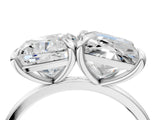 Silver Cushion and Princess Toi Moi Ring with Prong Setting and Plain Band 4