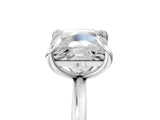Silver Cushion and Princess Toi Moi Ring with Prong Setting and Plain Band 5