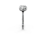 Silver Cushion and Radiant Toi Moi Ring with Prong Setting and Pave Band 2