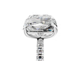 Silver Cushion and Radiant Toi Moi Ring with Prong Setting and Pave Band 5
