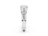 Silver Emerald Brilliant Solitaire with Side Stones on a Pave Band and Four-Prong Setting_16
