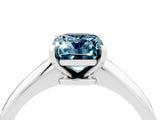 Silver Emerald Cut Aquamarine Solitaire Engagement Ring with Classic Band and Four-Prong Setting_28