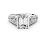 Silver Emerald Cut Cut Diamond Channel Set Pave Band with Tension Prong Setting_7