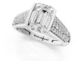 Silver Emerald Cut Cut Diamond Channel Set Pave Band with Tension Prong Setting_8