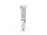 Silver Emerald Cut Cut Diamond Channel Set Pave Band with Tension Prong Setting_9