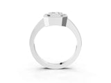 Silver Emerald Cut-Cut Diamond Halo Engagement Ring with Pave Band and Prong Setting_16