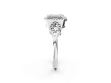 Silver Emerald Cut Cut Halo Diamond Infinity Band with Four-Prong Setting_15