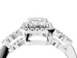 Silver Emerald Cut Cut Halo Diamond Infinity Band with Four-Prong Setting_17