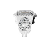 Silver Emerald Cut Cut Halo Diamond Infinity Band with Four-Prong Setting_18