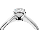 Silver Emerald Cut Diamond Solitaire Engagement Ring with Classic Band and Four-Prong Setting_25