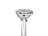 Silver Emerald Cut Diamond Solitaire Engagement Ring with Classic Band and Four-Prong Setting_26