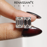 Platinum 0.50 Carat E-F VVS-VS Emerald Diamond Stud Earrings