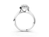 Silver Emerald Cut Halo Solitaire Engagement Ring with Square Band and Four-Prong Setting_27