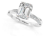 Silver Emerald Cut Moissanite Engagement Ring with Side Stone Accents and Four-Prong Setting_13