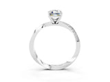 Silver Emerald Cut Moissanite Engagement Ring with Side Stone Accents and Four-Prong Setting_15
