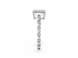 Silver Emerald Cut Solitaire Diamond Ring with Infinity Twist Band and Four-Prong Setting_15