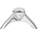 Silver Emerald Cut Solitaire Diamond Ring with Six-Prong Setting and Classic Band_10