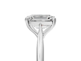 Silver Emerald Cut Solitaire Diamond Ring with Six-Prong Setting and Classic Band_11