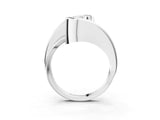 Silver Emerald Cut Solitaire Tension-Set Diamond Split Shank Ring_28