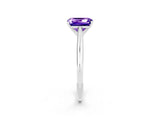 Silver Emerald Cut Tanzanite Solitaire Engagement Ring with Cathedral Setting and Four-Prong Mount_14