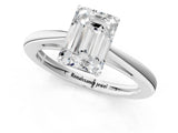 Silver Emerald Solitaire Diamond Ring with Split Shank and Four-Prong Setting_13