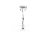 Silver Emerald Solitaire Diamond Ring with Split Shank and Four-Prong Setting_14