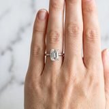 Silver Emerald Solitaire Engagement Ring with Cathedral Band and Four-Prong Setting_78