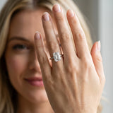 Silver Emerald Solitaire Engagement Ring with Cathedral Band and Four-Prong Setting_80