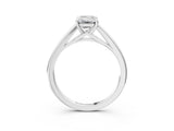 Silver Emerald Solitaire Engagement Ring with Four-Prong Setting and Classic Band 3