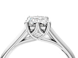 Silver Emerald Solitaire Engagement Ring with Six-Prong Setting and Classic Band 4