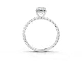 Silver Emerald Solitaire Twist Band Ring with Four-Prong Setting_15