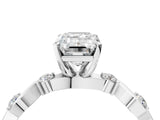 Silver Emerald Solitaire Twisted Band with Prong Setting 4