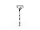 Silver Emerald and Heart Toi Moi Ring with Prong Setting and Micro Pave Band 2