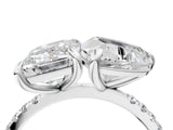 Silver Emerald and Heart Toi Moi Ring with Prong Setting and Micro Pave Band 4