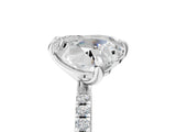 Silver Emerald and Heart Toi Moi Ring with Prong Setting and Micro Pave Band 5
