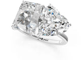 Silver Emerald and Heart Toi Moi Ring with Prong Setting and Plain Band 1