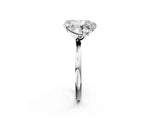 Silver Emerald and Heart Toi Moi Ring with Prong Setting and Plain Band 2