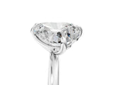Silver Emerald and Heart Toi Moi Ring with Prong Setting and Plain Band 5