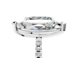 Silver Emerald and Marquise Toi Moi Ring with Prong Setting and Micro Pave Band 5