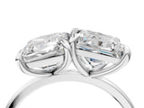 Silver Emerald and Princess Toi Moi Ring with Prong Setting and Plain Band 4