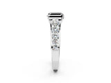 Silver Fancy Black Asscher Cut Brilliant Diamond Pavé Band with Six-Prong Setting_20