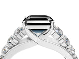 Silver Fancy Black Asscher Cut Brilliant Diamond Pavé Band with Six-Prong Setting_22